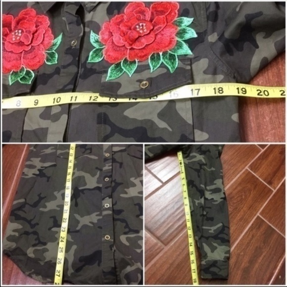 Love Tree Green Camouflage Red Embroidered Detail - Picture 7 of 8